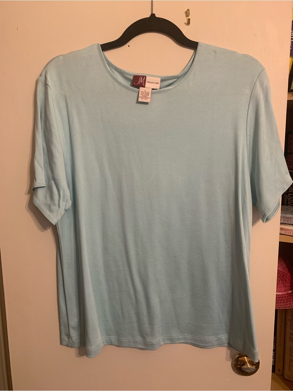 JM Collection Light Blue Women’s Short Sleeve Tee